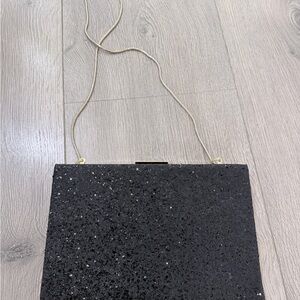 Kate Spade Black Glitter Clutch